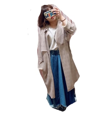 「grove（グローブ）のアイテム（トレンチコート）」を使った、りかみゃんさん（レディース・158cm）の春コーディネート