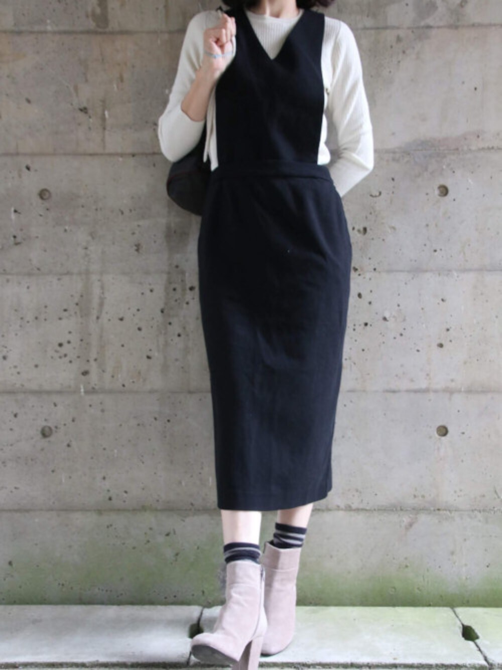「サロペット、大人カジュアル、ワッフルニット、Mila Owen、MACKINTOSH PHILOSOPHY、秋コーデ」｜「MACKINTOSH PHILOSOPHYのサロペット MACKINTOSH PHILOSOPHY（サロペット/オーバーオール、ブルー系）」を使った、kotetuさん（レディース・162cm）の夏コーディネートの1枚目の写真