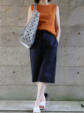 「MJUKA.（ミューカ）のアイテム（パンツ）」を使った、kotetuさん（レディース・162cm）の夏コーディネート