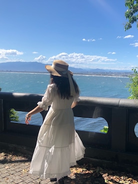 「salut!（サリュ!）のアイテム（帽子）」を使った、-RedPearl-さん（レディース・157cm）の夏コーディネート