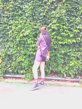 「Jeepers Peepers（ジーパーズピーパーズ）のアイテム（帽子、グリーン系）」を使った、flory-dxhさん（レディース）の冬コーディネート