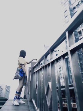 「NIKE（ナイキ）のアイテム（シューズ、ホワイト系）」を使った、flory-dxhさん（レディース）の冬コーディネート