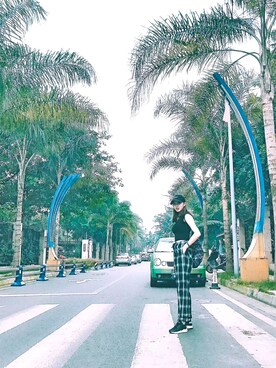 「NIKE（ナイキ）のアイテム（シューズ、ブラック系）」を使った、flory-dxhさん（レディース）の冬コーディネート