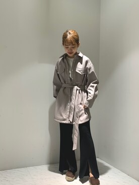 「レザーコーデ」｜「アイテム（ブルゾン）」を使った、mai togoさん（レディース・156cm）の夏コーディネート