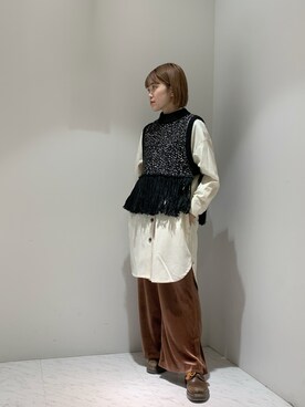 「PUBLIC TOKYO（パブリックトウキョウ）のアイテム（ベスト）」を使った、mai togoさん（レディース・156cm）の秋コーディネート