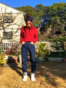 「NIKE（ナイキ）の【NIKE（ナイキ）】ラケット・LTR　（スニーカー、オレンジ系）」を使った、koyuさん（レディース・148cm）の夏コーディネート