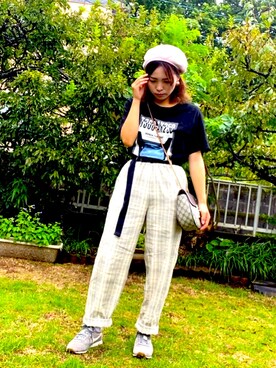 「WEGO（ウィゴー）のアイテム（パンツ、ベージュ系）」を使った、koyuさん（レディース・148cm）の夏コーディネート