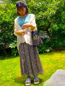 「niko and...（ニコアンド）のアイテム（サンダル、シルバー系）」を使った、koyuさん（レディース・148cm）の秋コーディネート