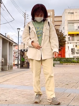 「SpRay（スプレイ）のアイテム（トップス、グリーン系）」を使った、koyuさん（レディース・148cm）の秋コーディネート