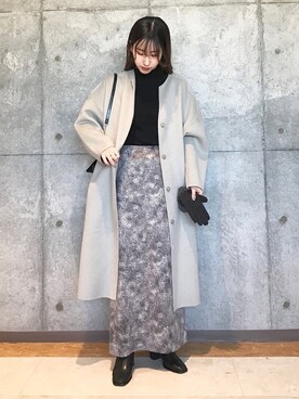 「アーバンリサーチ」｜「アイテム（ノーカラージャケット）」を使った、wakaさん（レディース・162cm）の冬コーディネート