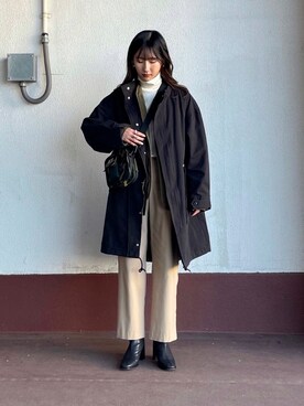 「アーバンリサーチ」｜「アイテム（ノーカラージャケット）」を使った、wakaさん（レディース・162cm）の冬コーディネート