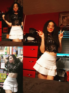 「shirts．（シャツ）のアイテム」を使った、Meilin Cedilloさん（レディース・160cm）の春コーディネート