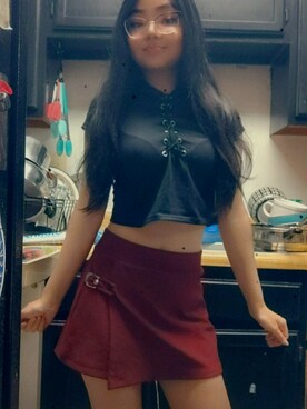 「SKA（スカ）のアイテム」を使った、Meilin Cedilloさん（レディース・160cm）の春コーディネート
