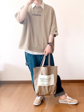 「BACK NUMBER（バックナンバー）のアイテム（デニムパンツ）」を使った、しゅんさん（メンズ・164cm）の夏コーディネート