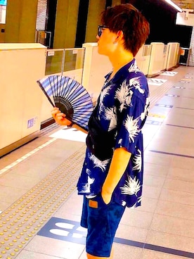 「海」｜「アイテム（財布/小物）」を使った、Ikeさん（メンズ・167cm）の夏コーディネート
