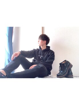 「BOREDOM（ボアドム）のアイテム」を使った、Ikeさん（メンズ・167cm）の春コーディネート