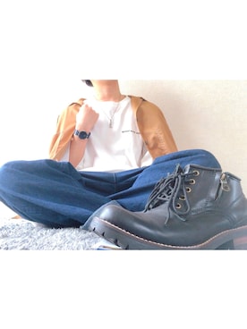 「BOREDOM（ボアドム）のアイテム」を使った、Ikeさん（メンズ・167cm）の春コーディネート