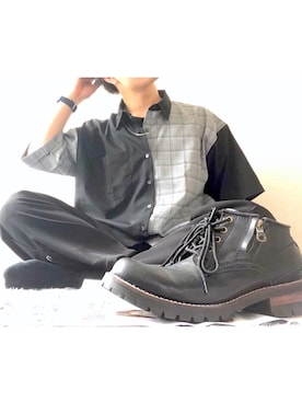 「BOREDOM（ボアドム）のアイテム」を使った、Ikeさん（メンズ・167cm）の春コーディネート