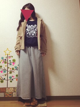 「NICE CLAUP（ナイスクラップ）のアイテム（ダッフルコート）」を使った、ねさん（レディース・158cm）の冬コーディネート