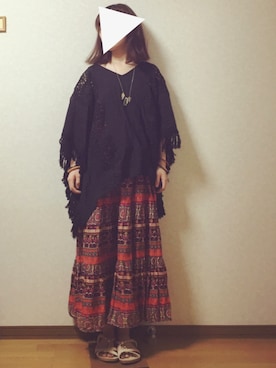 「チチカカ」｜「アイテム（その他トップス）」を使った、ねさん（レディース・159cm）の夏コーディネート