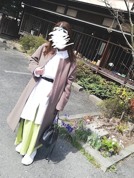 「NATURAL BEAUTY BASIC（ナチュラルビューティーベーシック）のアイテム（ノーカラーコート）」を使った、ai_koさん（レディース・150cm）の春コーディネート