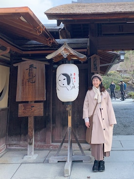 「SHOWROOM（ショールーム）のアイテム」を使った、洪嘉林さん（レディース・155cm）の冬コーディネート