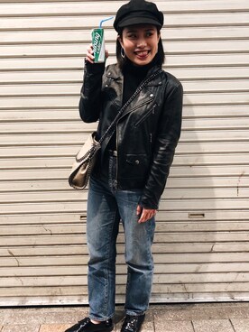 「アイテム（キャスケット）」を使った、miyouuさん（レディース・161cm・10代）の春コーディネート