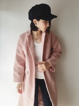 「スプリングSENSEOFPLACE」｜「アイテム（ノーカラージャケット）」を使った、みいママさん（レディース・155cm）の春コーディネート