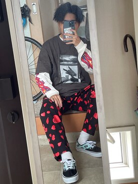 「ROLLING CRADLE（ローリングクレイドル）のアイテム（パンツ）」を使った、ユイトさん（メンズ・174cm）の春コーディネート