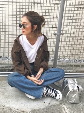 「flugge」｜「アイテム（ジャケット/アウター）」を使った、karen_____25さん（レディース・158cm）の秋コーディネート
