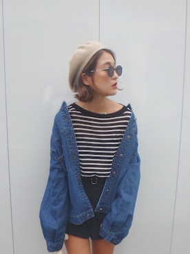 「flugge」｜「アイテム（ハンチング/ベレー帽）」を使った、karen_____25さん（レディース・158cm）の秋コーディネート
