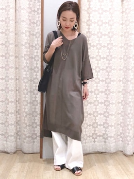 「大ぶりピアス」｜MAMIさん（レディース・155cm）の春コーディネート