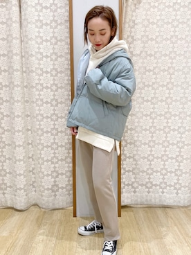 「earth music&ecology（アースミュージックアンドエコロジー）のアイテム（その他アウター）」を使った、MAMIさん（レディース・155cm）の冬コーディネート