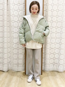 「earth music&ecology（アースミュージックアンドエコロジー）のアイテム（その他アウター）」を使った、MAMIさん（レディース・155cm）の冬コーディネート