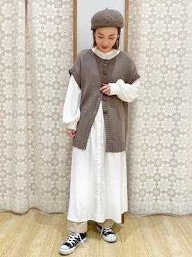 「SLURR（スラ―）のアイテム（ワンピース/ドレス）」を使った、MAMIさん（レディース・155cm）の冬コーディネート
