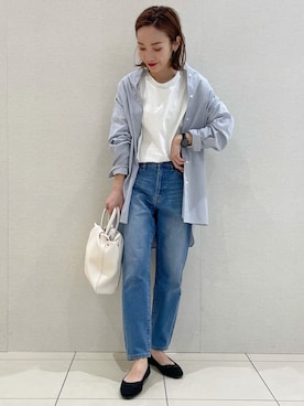 「earth music&ecology（アースミュージックアンドエコロジー）のアイテム（トートバッグ）」を使った、MAMIさん（レディース・155cm）の冬コーディネート