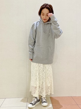 「アイテム（シューズ、グリーン系）」を使った、MAMIさん（レディース・155cm）の冬コーディネート