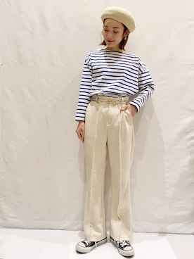 「マリンコーデ」｜MAMIさん（レディース・155cm）の春コーディネート