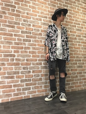 「MISBHV（ミスビヘイブ）のアイテム」を使った、Dsuke kobayashiさん（メンズ・177cm）の夏コーディネート