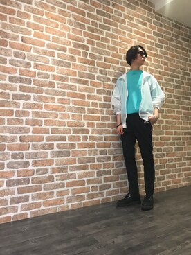 「WHITELAND（ホワイトランド）のアイテム（ブルゾン）」を使った、Dsuke kobayashiさん（メンズ・177cm）の夏コーディネート