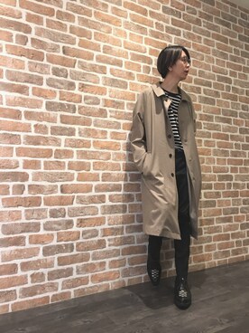 「whiteland」｜「アイテム（トレンチコート）」を使った、Dsuke kobayashiさん（メンズ・177cm）の秋コーディネート