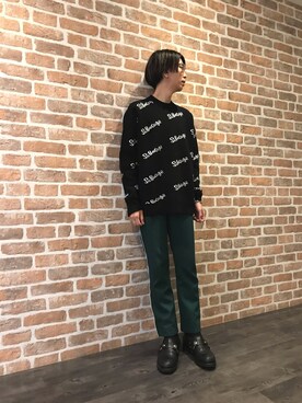 「DANKE SCHON（ダンケシェーン）のDankeSchon/ダンケシェン/SABOTAGE KNIT（ニット/セーター、ブラック系）」を使った、Dsuke kobayashiさん（メンズ・177cm）の秋コーディネート