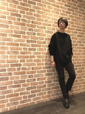 「whiteland」｜「アイテム（スウェット）」を使った、Dsuke kobayashiさん（メンズ・177cm）の冬コーディネート