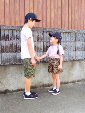 「Right-on（ライトオン）のアイテム（キャップ）」を使った、Nanana さん（キッズ・100cm）の夏コーディネート