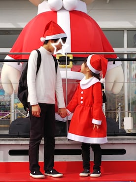 「DAISO（DAISO）のアイテム（ワンピース/ドレス）」を使った、Nanana さん（キッズ・110cm）の秋コーディネート