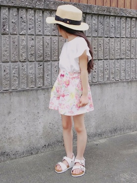 「Right-on（ライトオン）のアイテム（シューズ）」を使った、Nanana さん（キッズ・110cm）の夏コーディネート