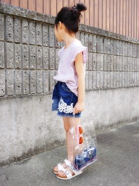 「Right-on（ライトオン）のアイテム（シューズ）」を使った、Nanana さん（キッズ・110cm）の夏コーディネート