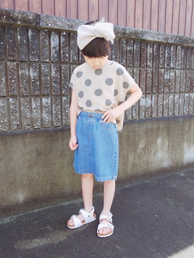 「Right-on（ライトオン）のアイテム（シューズ）」を使った、Nanana さん（キッズ・110cm）の夏コーディネート