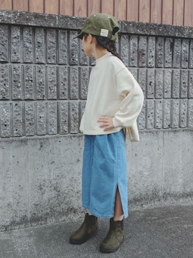 「ヒラキ（ヒラキ）のアイテム（ブーツ）」を使った、Nanana さん（キッズ・110cm）の秋コーディネート