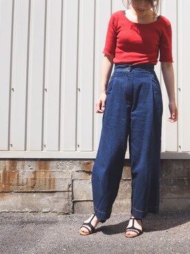 「cava cava（サヴァサヴァ）のアイテム（サンダル）」を使った、nakajimaさん（レディース・171cm）の春コーディネート